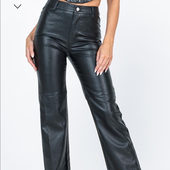 NWT Princess Polly Black Leather Pants - Picture 1 of 3